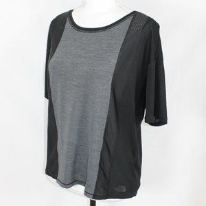 THE NORTH FACE Athletic Shirt Woman Size Small Black & Gray Short Sleeve Mesh